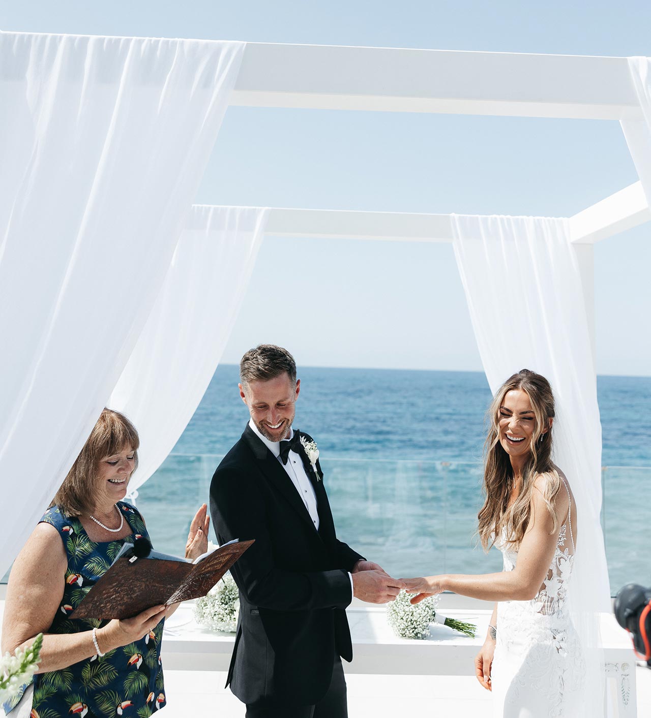 Weddings in Crete - Couple with Wedding Celebrant